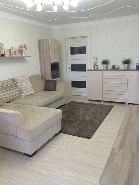 living room design in a one-bedroom apartment