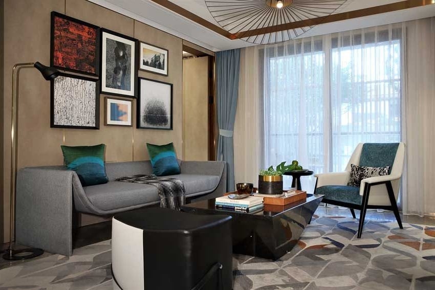 living room in art deco style