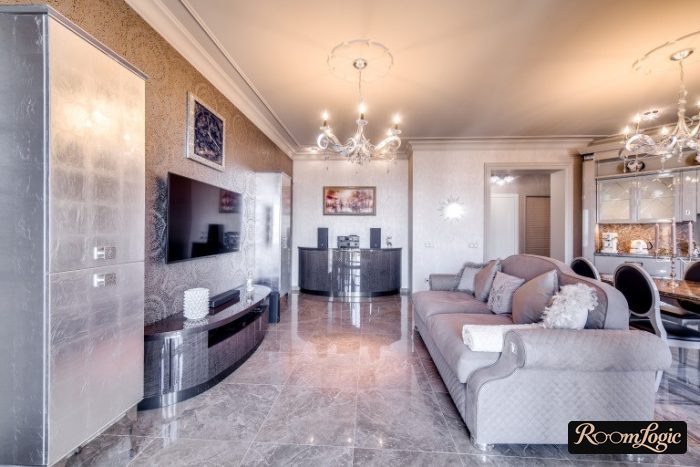 living room in art deco style in the house