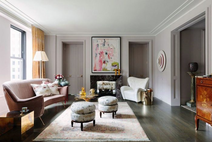 living room in modern art deco style