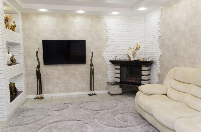 living room with a rug