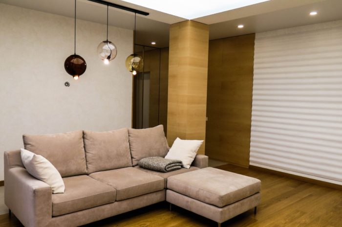 living room with corner sofa