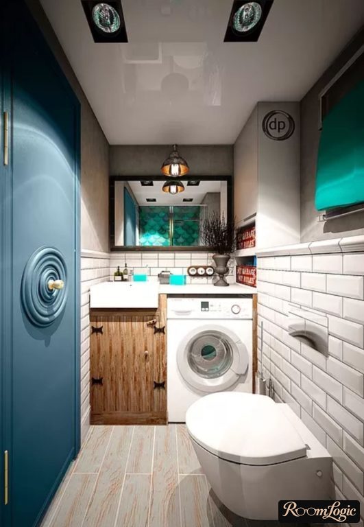 loft-style bathroom color combination