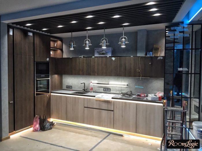 loft styled kitchen in small apartment
