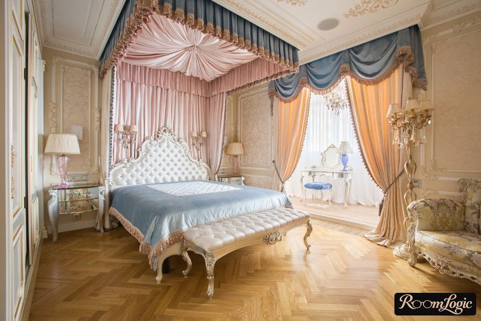 Luxurious baroque-style bedroom