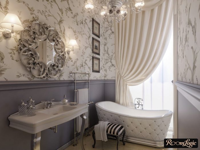 luxurious bathroom in art deco style