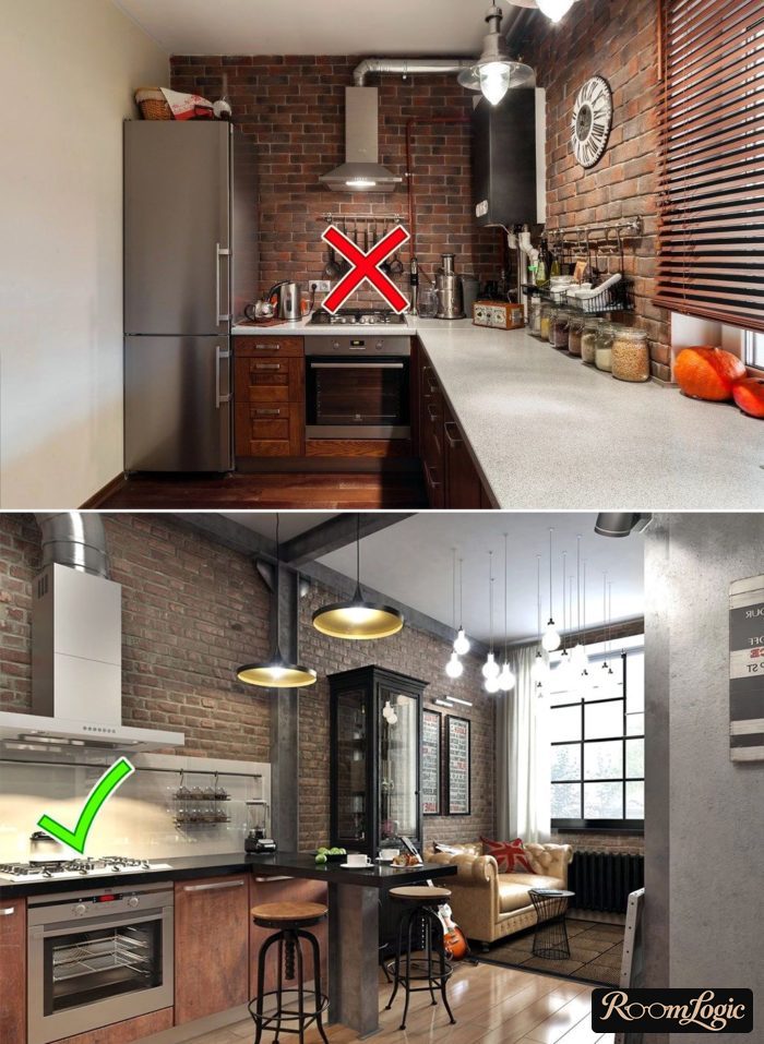 materials that can and cannot be used for a loft-style kitchen backsplash