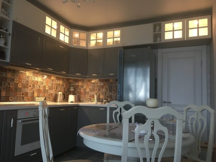 Matte gray kitchen with routed detailing