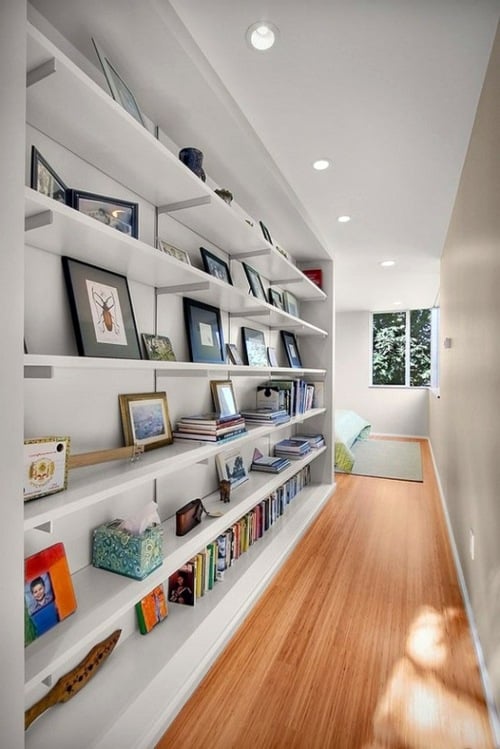 Matte stretch ceiling in the hallway