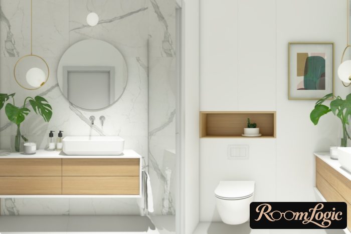 minimalist bathroom in scandi style