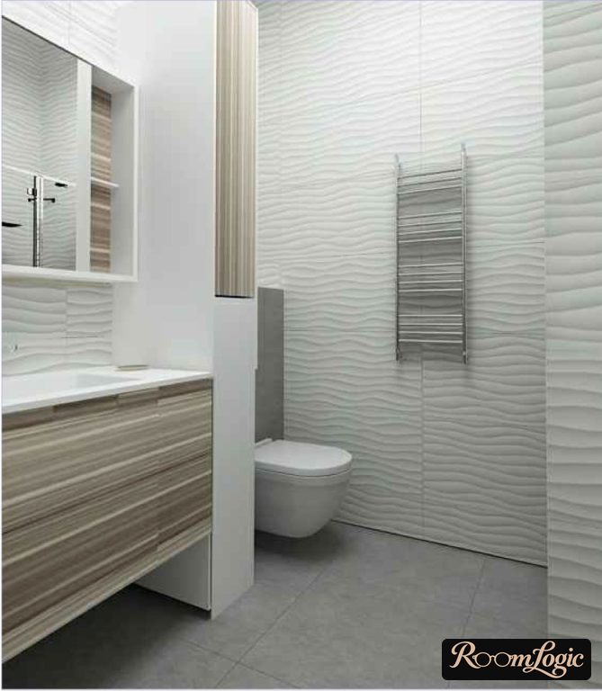 minimalist tile design in bathroom