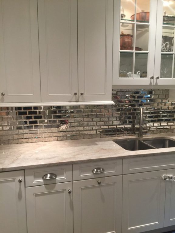 Mirrored subway tile