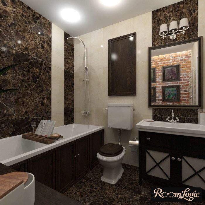 mix of classic and loft in the bathroom