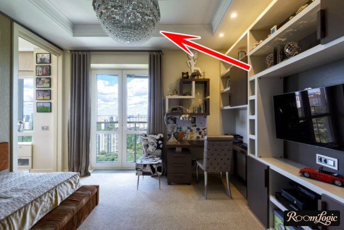 mix of modern and classical styles in a teenage boy's room