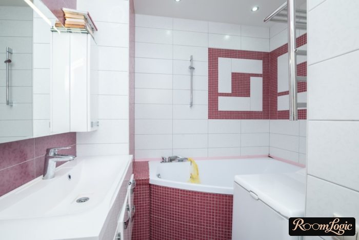 modern bathroom 4 square meters with washer