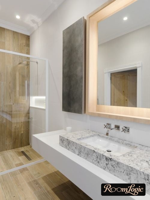 modern bathroom design in scandi style