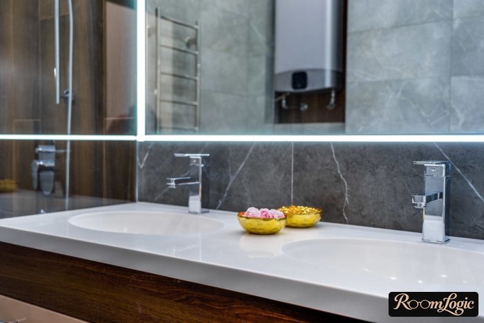 modern bathroom design with countertop