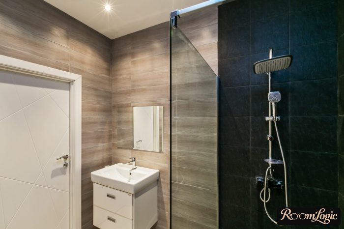 modern bathroom with shower enclosure