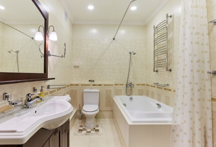 modern classic bathroom combined with toilet
