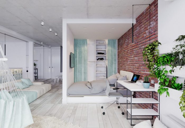 modern cool design studio apartment