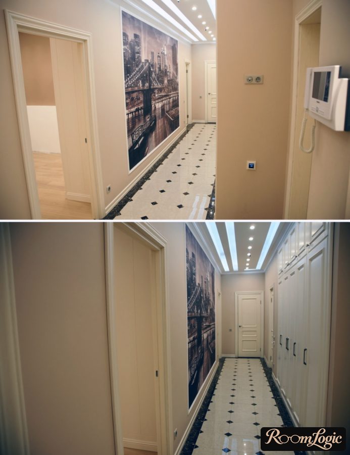 Modern corridor renovation in a classical style