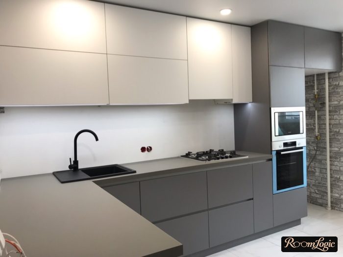 modern design corner kitchen without handles