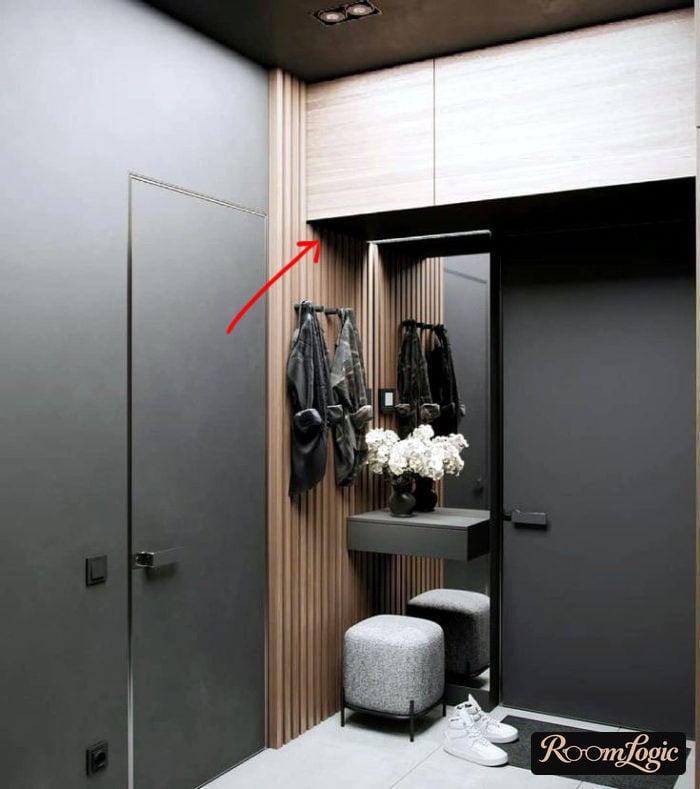 modern design of mezzanine in entryway