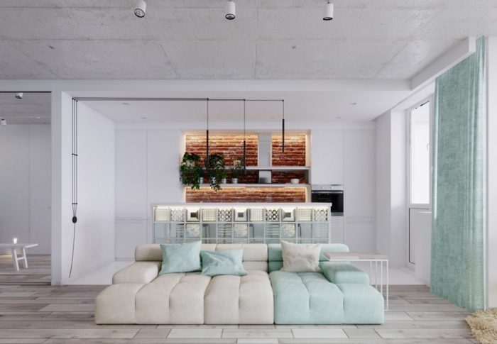 modern design project for a studio apartment