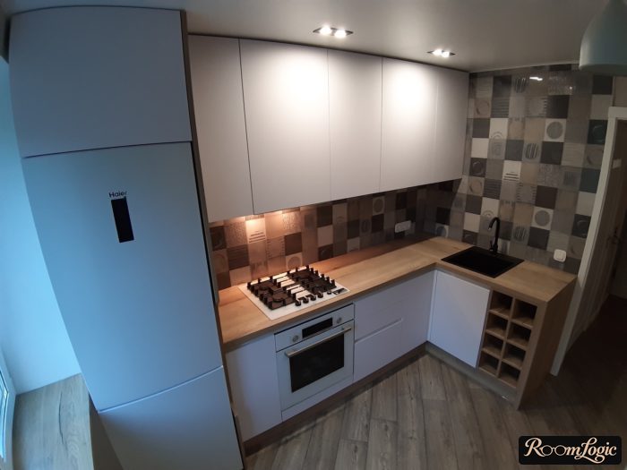 modern design small white corner kitchen