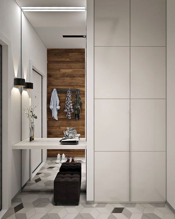 modern entryway idea 2026 - cube design tile entryway