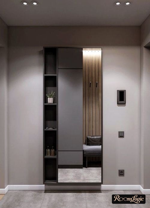 modern entryway in gray tones