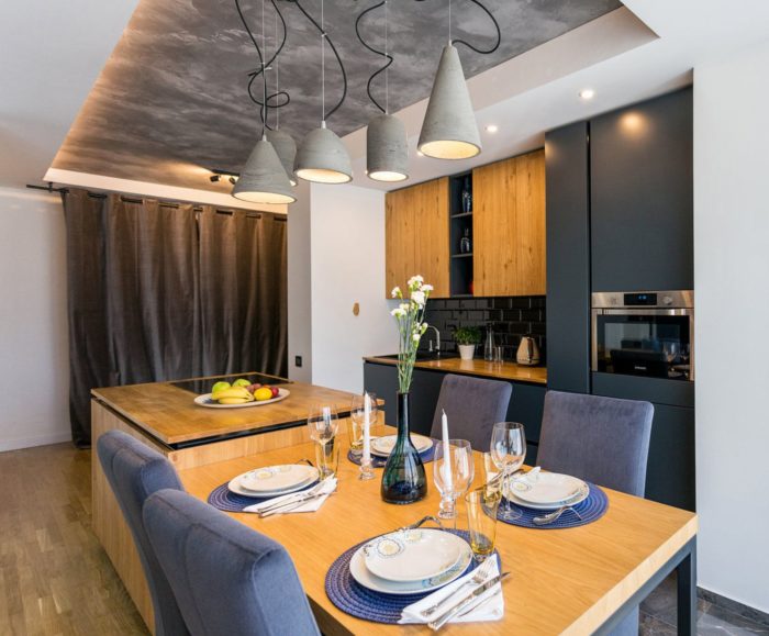 modern idea for a textured ceiling