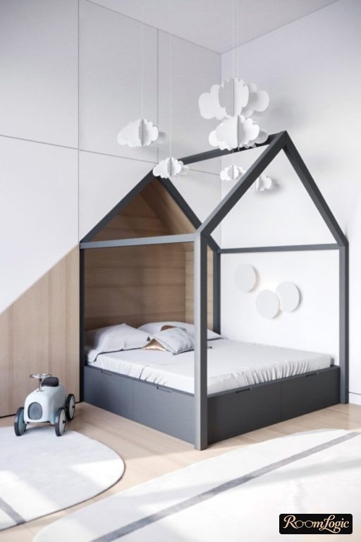 modern interior of a boys' room