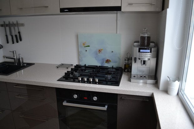 modern kitchen design in a tiny apartment