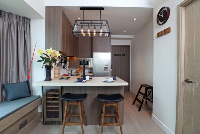 modern kitchen-living room