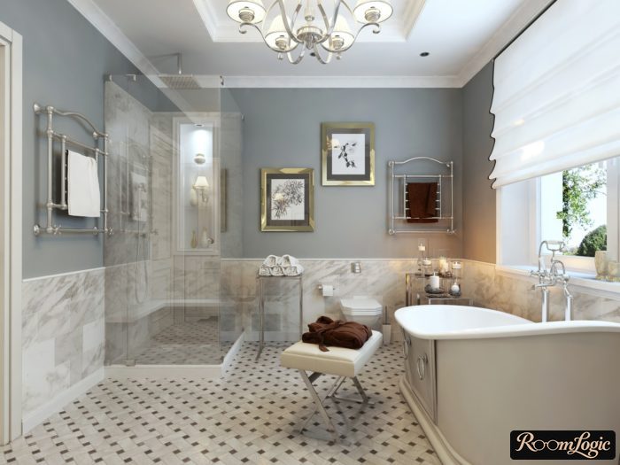 modern provence style in the bathroom