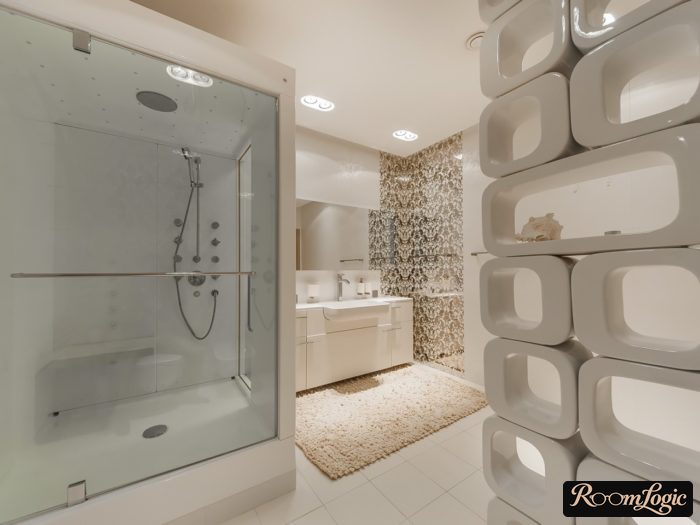 modern shower enclosure in the bathroom