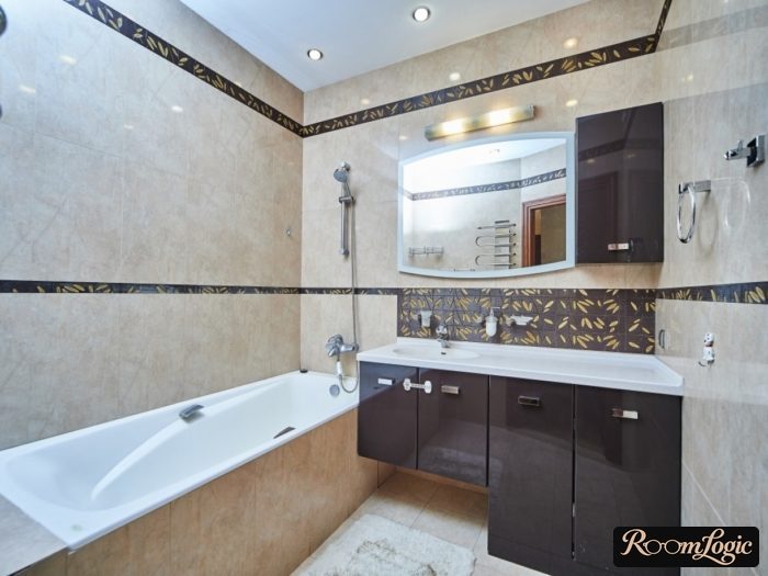modern style tile in bathroom