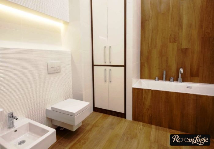 modern tile layout in the bathroom