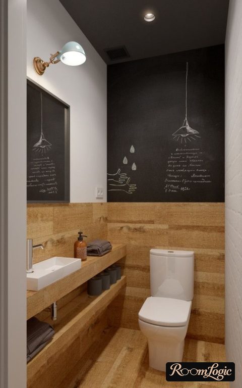 modern toilet with small sink