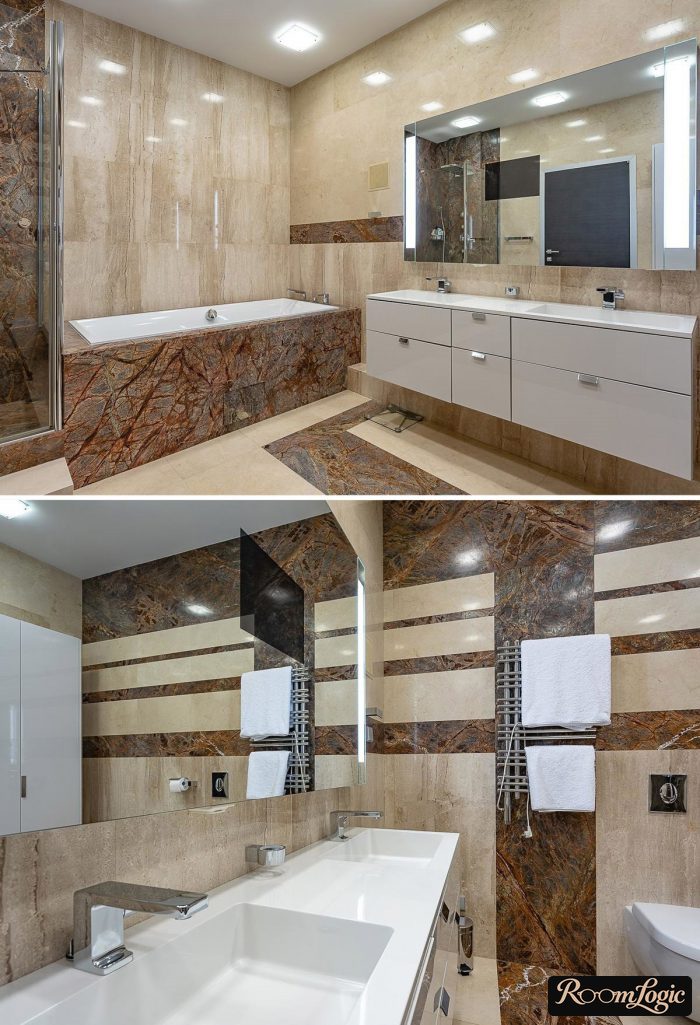 modern wall-mounted vanity in the bathroom
