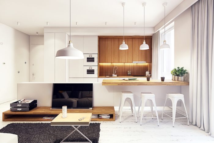 modern white-wood kitchen