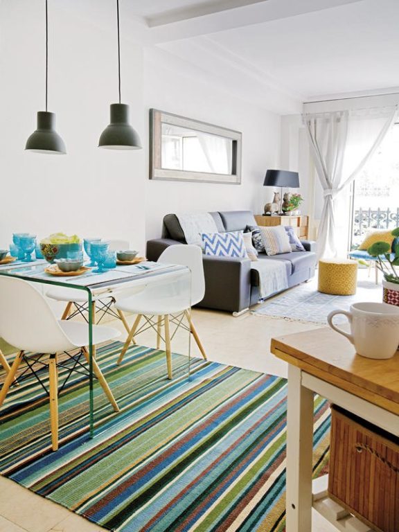 narrow elongated studio apartment