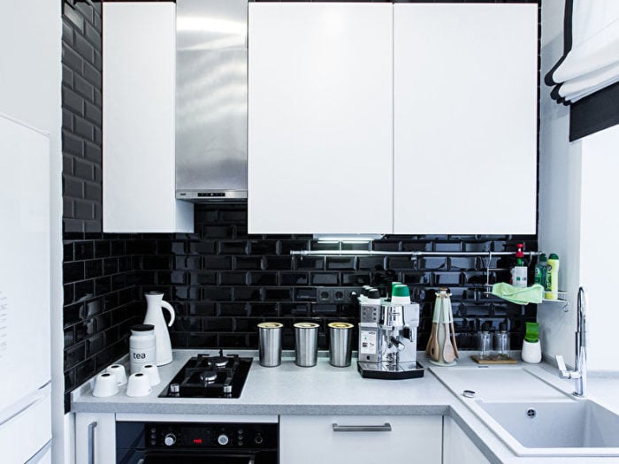 narrow range hood for two-burner stove in tiny apartment