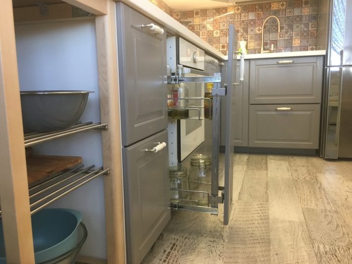 narrow vertical sliding drawer