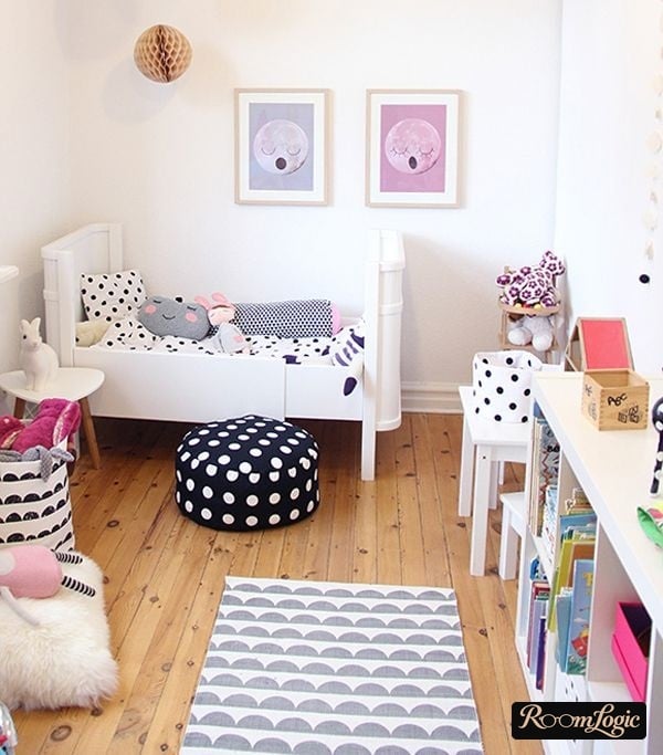 natural materials in girl's room