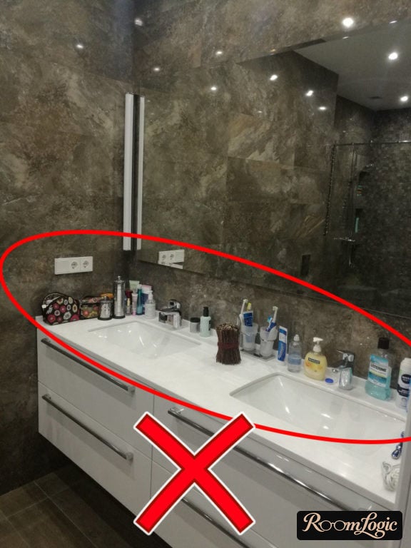 nowhere to store things in the bathroom - eternal chaos