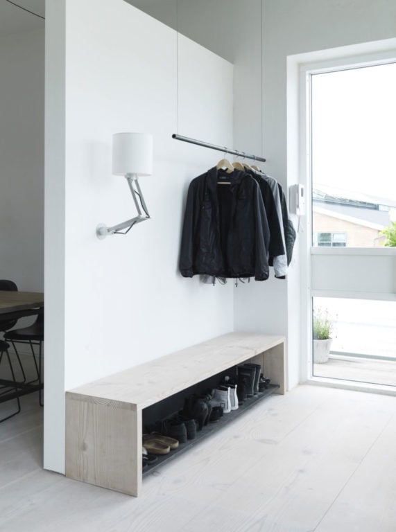 open coatrack in hallway