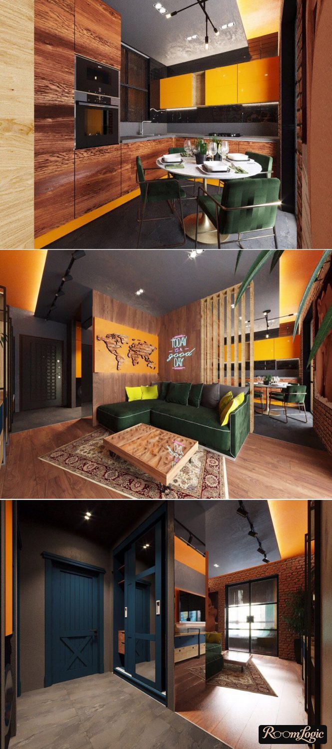 orange color in modern interior