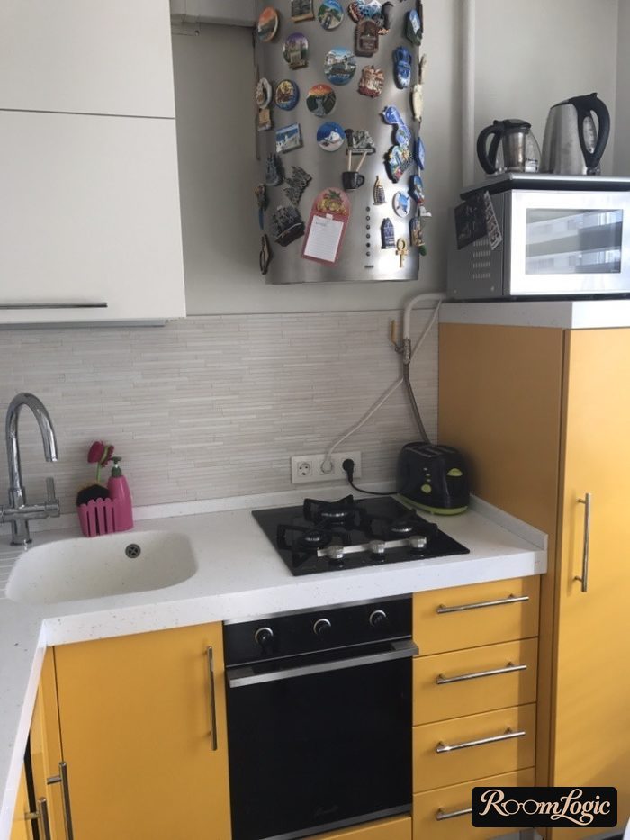 orange corner kitchen cabinets from particleboard